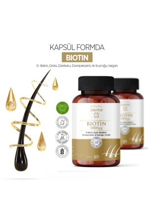 Biotin (ÇİNKO ÇÖREKOTU CİVAN PERÇEMİ AT KUYRUĞU ISIRGAN EKSTRESİ) 60 Kapsül - 6