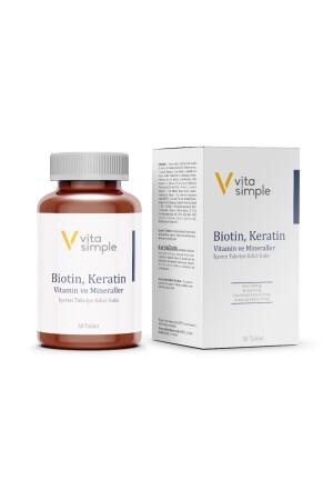 Biotin, Keratin, Vitamin Ve Mineraller Içeren Takviye Edici Gıda 30 Tablet Biotin,Keratin - 1