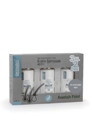 Biotin Şampuan 3 AL 2 ÖDE KOFRE ERKEK 200 ml - Dermoskin