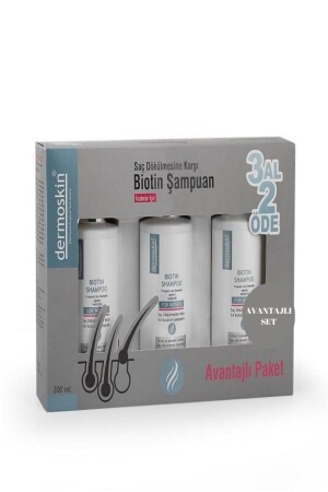 Biotin Şampuan Kofre Kadın 3x200ml - Dermoskin