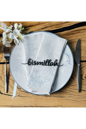 Bismillah Yazılı Metal Peçete Süsü - Ramazan Konsepti - Iwa Concept