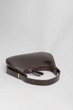 Bitterbraune Baguette-Tasche aus Lackleder für Damen, Kirschtasche (GROSSE GRÖSSE) 722024 - 7