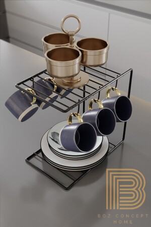 Black 6-Piece Coffee Cup Hanger Mug Hanger Kitchen Organizer COFFEECUPBLACK - 1