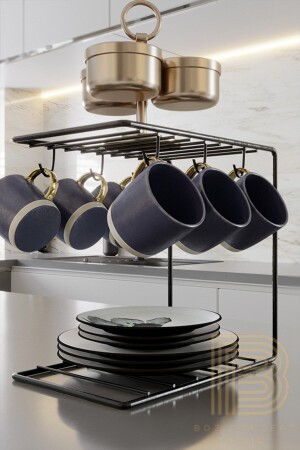 Black 6-Piece Coffee Cup Hanger Mug Hanger Kitchen Organizer COFFEECUPBLACK - 2