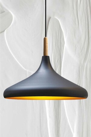 Black Champion Einzel-Kronleuchter aus Holz, Hängelampe, Wohnzimmer, Küche, Café, Boutique-Lampe, Beleuchtung, Kronleuchter BMM2066A - 2