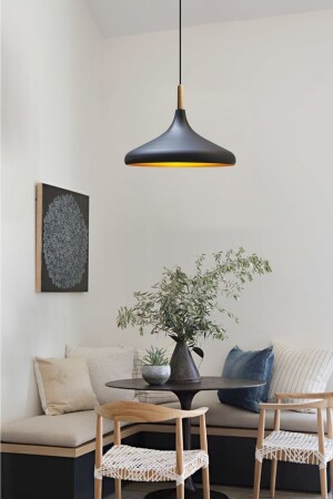 Black Champion Einzel-Kronleuchter aus Holz, Hängelampe, Wohnzimmer, Küche, Café, Boutique-Lampe, Beleuchtung, Kronleuchter BMM2066A - 5