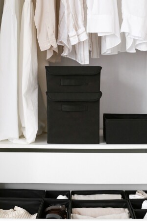 Black Covered Laundry Toy Organizer Folding Storage Box 28x28x28 BKKPK-SYH - 5