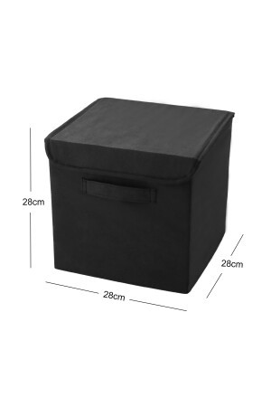 Black Covered Laundry Toy Organizer Folding Storage Box 28x28x28 BKKPK-SYH - 8