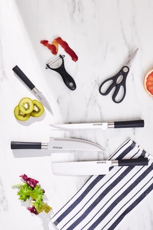 Black Force Satırlı 6 Parça Mutfak Bıçak Seti - Karaca