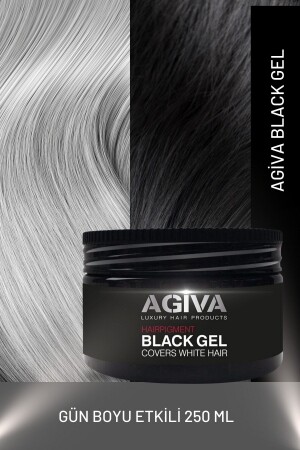 Black Gel Beyaz Saçlar Için Kapatıcı Saç Şekillendirici Güçlü Jöle Cover White Hair 250 Ml - 6