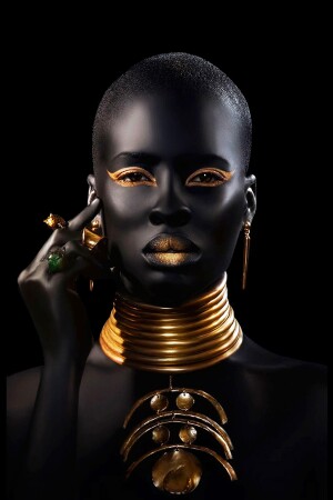 Black Gold Women Kanvas Tablo90x120 Cm BLKGLDWMN018 - 2