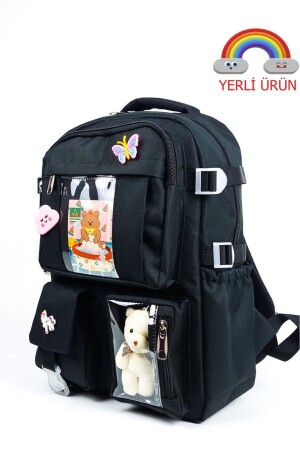 Black Lejon Company Kawaii Kore Tarzı Full Aksesuarlı Ortopedik Günlük Yeni Okul Sırt Çantası - 1