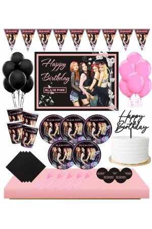 Black Pink 16 Afişli Kişilik Doğum Günü Seti - 1