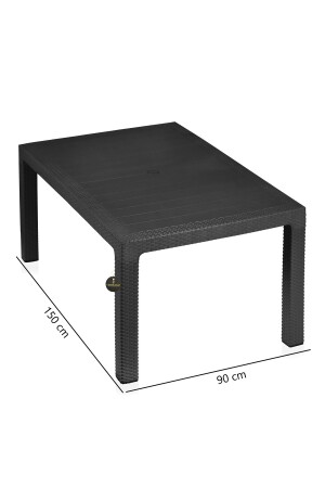 Black Series Tischset für 6 Personen, Garten, Balkon, Terrasse, 90 x 150, Tischset mit 6 Stühlen, BlackSeri - 3