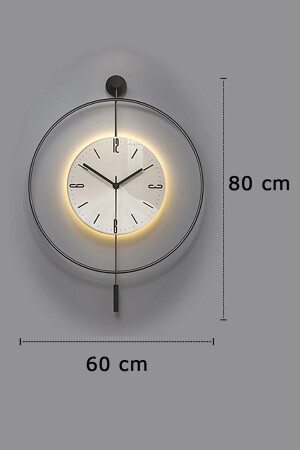 Blackfred 60 cm – Batterie-LED (wird mit 3 Batterien geliefert) – moderne Metall-Glas-Wanduhr - 5