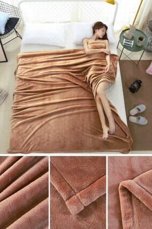 غطاء MNZ-Blankett Brown Wellsoft Plush غطاء مزدوج قطبي للفيديو / سلسلة التلفزيون غطاء 170x230 - Bundera