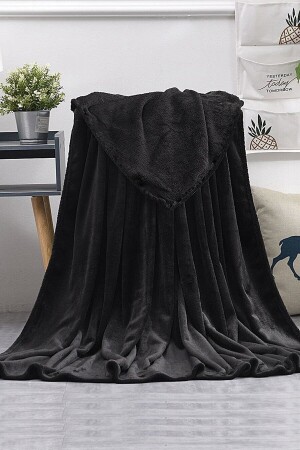 Blanket Siyah Çift Kişilik Wellsoft Peluş Battaniye Polar Tv-dizi Battaniyesi 170x230 ATLY96 - 1