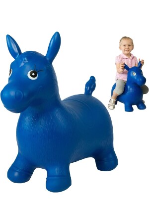 Blaue aufblasbare Hüpftiere Pilates Einhorn-Pferd-Esel-Spielzeug-Aufblaspumpe - 2