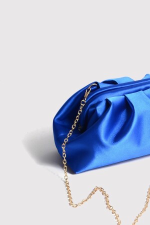 Blaue Damen-Clutch-Abendtasche aus Satin 0826BR22 - 7