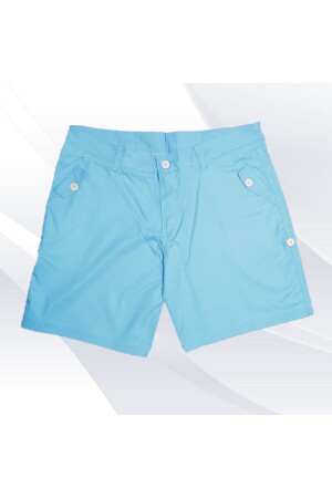 Blaue Damen-Shorts aus Baumwolle in Übergröße - 1