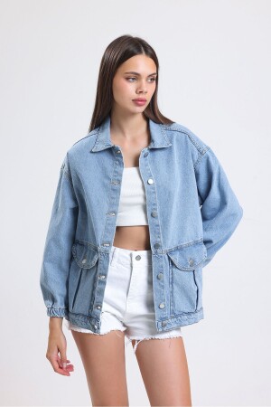 Blaue Jeansjacke für Damen - 1