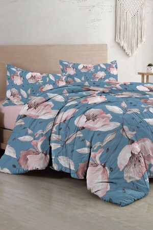 Blaue Rose Doppelbettbezug-Set 3D-Baumwollsatin monohome33552 - 1