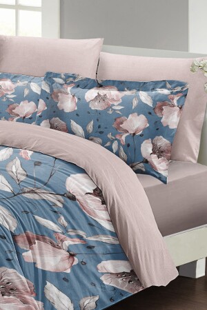 Blaue Rose Doppelbettbezug-Set 3D-Baumwollsatin monohome33552 - 6