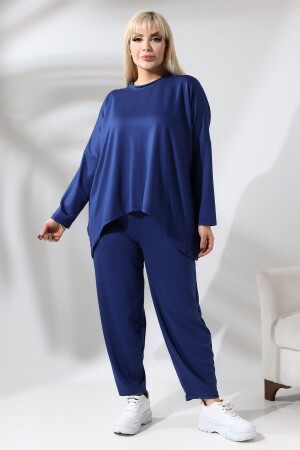 Blaue Shalwar-Hose, Freizeitanzug in Übergröße - 5