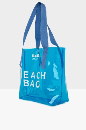 Blaue Strandtasche für Damen, bedruckt, transparent, Strandtasche M000007257 - 2