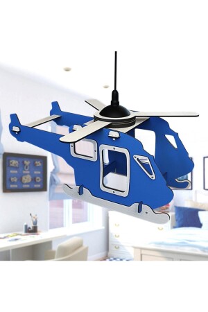 Blauer Hubschrauber Kinderzimmer Babyzimmer Kronleuchter Hängelampe Kindergeschenk - 1