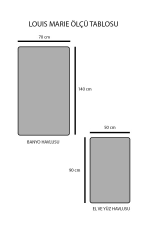 Blaues Badetuch-Set 70x140 50x90 - 6