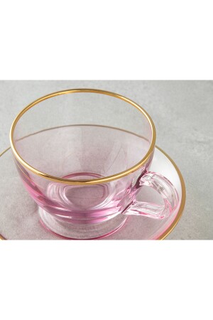 Blaze Glass 4-teiliges Teetassen-Set für 2 Personen, Rosa - 4