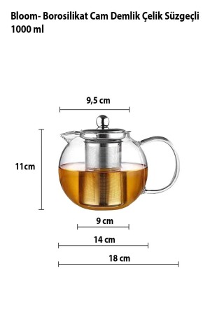 Bloom – Teekanne aus Borosilikatglas mit Stahlsieb, 1000 ml - 9