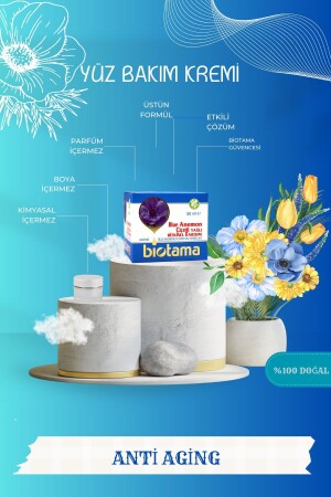 Blue Anemon Yağlı % 100 Doğal Kırışıklık Ve Leke Giderici Yaşlanma Karşıtı Yüz Bakım Kremi 50 Ml bio35 - 3