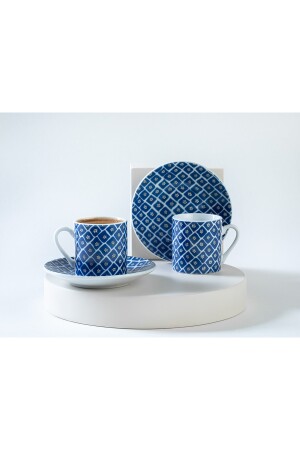 Blue Daisy Porzellan-Set mit 2 Kaffeetassen 80 ml Dunkelblau 10037537 - 4