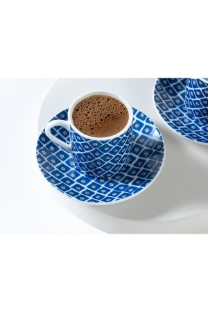 Blue Daisy Porzellan-Set mit 2 Kaffeetassen 80 ml Dunkelblau 10037537 - 5