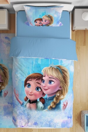 Blue Kids Elsa und Anna gemusterte Einzelbettwäsche-Set für Babys evnev00159 - 1