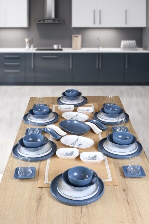 Blue Magic 6 Kişilik 49 Parça Yemek Ve Kahvaltı Seti BE626 - Keramika