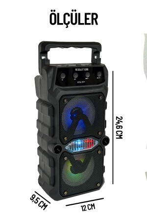 Bluetooth Hoparlör Parti Hoparlörü Karaoke Mikrofon Işıklı Ses Bombası Radyo Usb Sd Girişli resolutkaraoke - 5