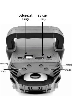Bluetooth Hoparlör Taşınabilir Ses Bombası Led Işıklı Extra Bass Ses Radyolu Speaker Sd Kart-usb Tln-057 - 2