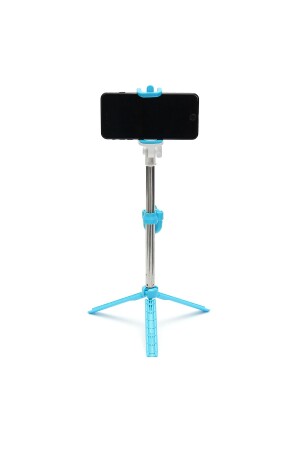 Bluetooth Kumanda Tüm Telefonlara Uyumlu Video Selfie Ve Fotoğraf Çekme Kolaylığı Renk ( Mavi) - 3