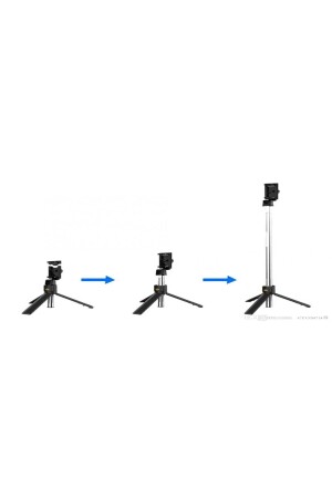 Bluetooth Kumandalı Selfie Çubuğu Tripot Stick Tripod Kablosuz 100cm 1K2O10100562 - 2