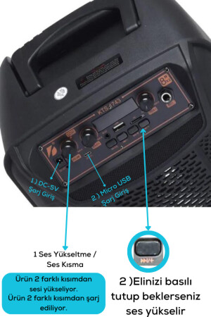 Bluetooth-Lautsprecher mit Mikrofon, 8 x 2, Meeting, Party, Unterhaltung, LED-Licht, SD-Karte, FM, USB-Anschluss, Lautsprecher – KTS-1743 - 3