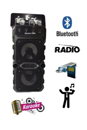 Bluetooth-Lautsprecher, Party-Lautsprecher, beleuchteter kabelloser Lautsprecher, LED-Sound-Bomb-Radio mit USB-SD-Eingang resolut1096 - 7