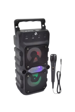 Bluetooth-Lautsprecher, Party-Lautsprecher, Karaoke-Mikrofon, Geschenk, beleuchtetes Soundbomb-Radio mit USB-SD-Eingang, 1096 Karaoke-Lautsprecher - 4