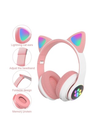 Bluetoothlu Işıklı Oyuncu Kulaklığı Eba Uzaktan Eğitim Çocuk Renkli Kulaklık 28 Siyah karler-stn-28 - 2