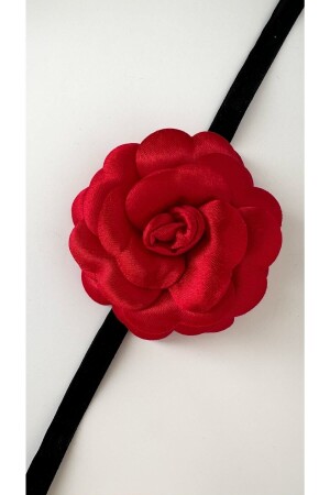 Blumen-Halsband mit Schnürung aus Stoff, Rosen-Halskette - 1