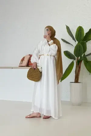 Blumenkleid Ecru - Nuuwears