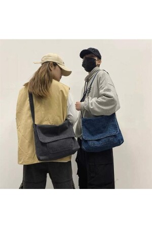 Blunt Blunt Harajuku Vintage Unisex Denim Grau Messenger Bag 5678765567765 - 2