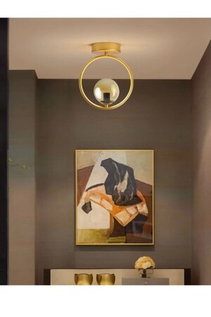 م.ن.ز-ميراندا تصميم خاص رياضي عصري ألوان الذهبية غلوب العسل الزجاجي السقف الضوء الشنابل قاعة - المطبخ شنابل واحدة bmira - Fer Avize